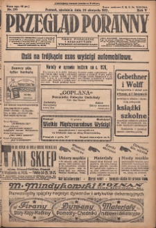 Przegląd Poranny: pismo niezależne i bezpartyjne 1925.08.30 R.5 Nr199