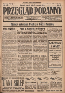 Przegląd Poranny: pismo niezależne i bezpartyjne 1925.09.08 R.5 Nr206