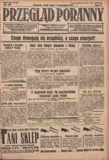 Przegląd Poranny: pismo niezależne i bezpartyjne 1925.09.09 R.5 Nr207