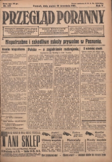 Przegląd Poranny: pismo niezależne i bezpartyjne 1925.09.18 R.5 Nr215