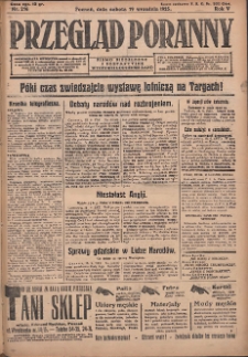 Przegląd Poranny: pismo niezależne i bezpartyjne 1925.09.19 R.5 Nr216