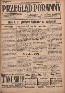 Przegląd Poranny: pismo niezależne i bezpartyjne 1925.09.29 R.5 Nr224