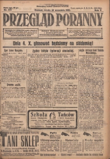 Przegląd Poranny: pismo niezależne i bezpartyjne 1925.09.30 R.5 Nr225