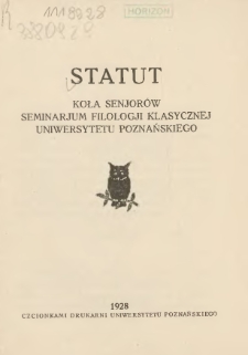 Statut Koła Seniorów Seminarium Filologii Klasycznej Uniwersytetu Poznańskiego