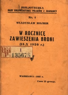 W rocznicę zawieszenia broni (18.X.1920 r.)