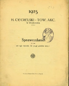 Sprawozdanie za czas od 1-go stycznia do 31-go grudnia 1923 roku.