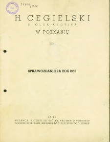 Sprawozdanie za rok 1938.