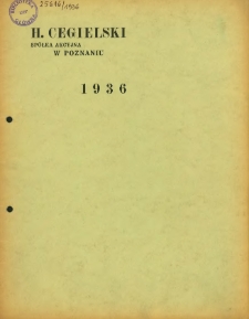 Sprawozdanie za czas od 1-go stycznia do 31-go grudnia 1936 r.