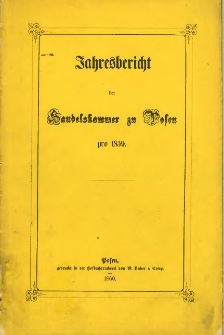 Jahresbericht der Handelskammer zu Posen pro 1859.