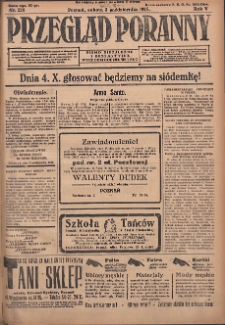 Przegląd Poranny: pismo niezależne i bezpartyjne 1925.10.03 R.5 Nr228