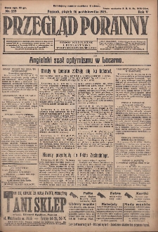 Przegląd Poranny: pismo niezależne i bezpartyjne 1925.10.16 R.5 Nr239