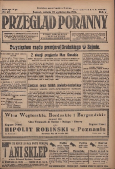 Przegląd Poranny: pismo niezależne i bezpartyjne 1925.10.24 R.5 Nr246