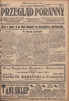 Przegląd Poranny: pismo niezależne i bezpartyjne 1925.11.03 R.5 Nr254