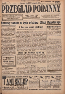 Przegląd Poranny: pismo niezależne i bezpartyjne 1925.11.06 R.5 Nr257