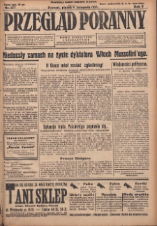 Przegląd Poranny: pismo niezależne i bezpartyjne 1925.11.06 R.5 Nr257