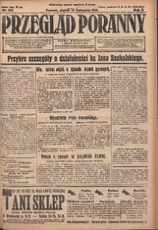 Przegląd Poranny: pismo niezależne i bezpartyjne 1925.11.13 R.5 Nr263