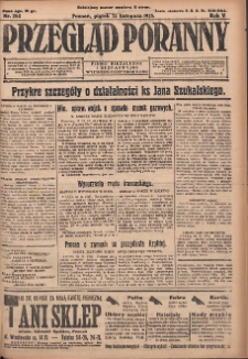 Przegląd Poranny: pismo niezależne i bezpartyjne 1925.11.13 R.5 Nr263