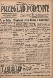 Przegląd Poranny: pismo niezależne i bezpartyjne 1925.11.20 R.5 Nr269