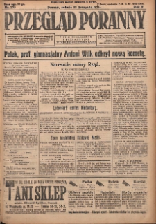 Przegląd Poranny: pismo niezależne i bezpartyjne 1925.11.21 R.5 Nr270