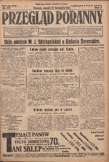 Przegląd Poranny: pismo niezależne i bezpartyjne 1925.11.27 R.5 Nr275
