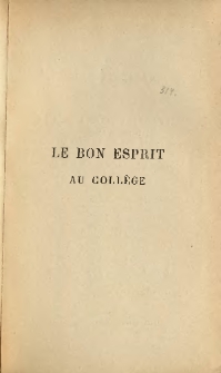 Le Bon esprit au coll&egrave;ge