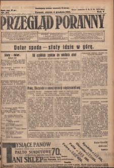 Przegląd Poranny: pismo niezależne i bezpartyjne 1925.12.04 R.5 Nr282