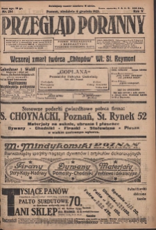 Przegląd Poranny: pismo niezależne i bezpartyjne 1925.12.06 R.5 Nr284