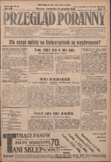 Przegląd Poranny: pismo niezależne i bezpartyjne 1925.12.10 R.5 Nr286