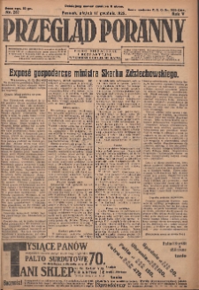 Przegląd Poranny: pismo niezależne i bezpartyjne 1925.12.11 R.5 Nr287