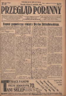 Przegląd Poranny: pismo niezależne i bezpartyjne 1925.12.11 R.5 Nr287