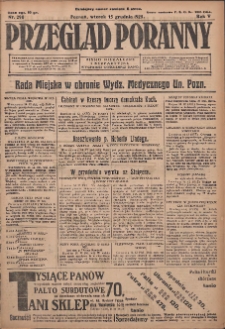 Przegląd Poranny: pismo niezależne i bezpartyjne 1925.12.15 R.5 Nr290