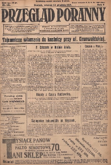 Przegląd Poranny: pismo niezależne i bezpartyjne 1925.12.22 R.5 Nr296