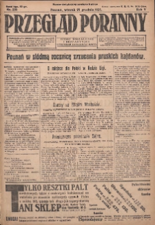 Przegląd Poranny: pismo niezależne i bezpartyjne 1925.12.29 R.5 Nr299
