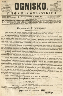 Ognisko: pismo dla wszystkich. 1874.06.22 nr34