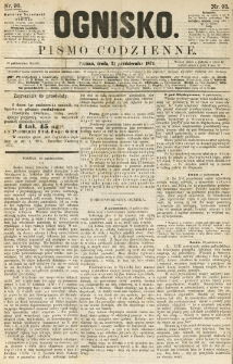 Ognisko: pismo codzienne. 1874.10.21 nr93