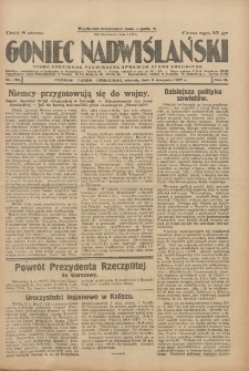 Goniec Nadwiślański: pismo codzienne poświęcone sprawom stanu średniego 1927.08.09 R.3 Nr180