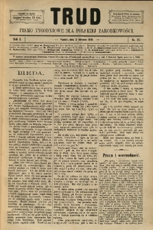 Trud: pismo tygodniowe dla polskiej zarobkowości. 1886.08.12 nr 33