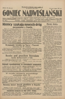 Goniec Nadwiślański: pismo codzienne poświęcone sprawom stanu średniego 1927.08.13 R.3 Nr184