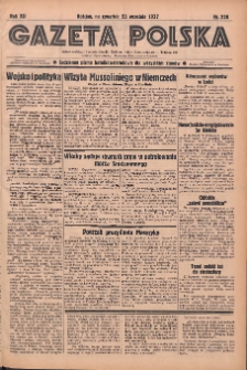 Gazeta Polska: codzienne pismo polsko-katolickie dla wszystkich stanów 1937.09.23 R.41 Nr220