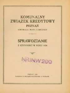 Sprawozdanie z czynności w roku 1934.