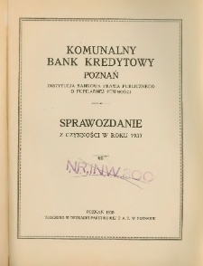 Sprawozdanie z działalności w roku 1937.