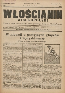Włościanin Wielkopolski: naczelny organ Zawodowego Wielkopolskiego Związku Włościańskiego 1930.01.19 R.2 Nr6