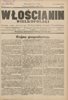 Włościanin Wielkopolski: naczelny organ Zawodowego Wielkopolskiego Związku Włościańskiego 1930.02.23 R.2 Nr16