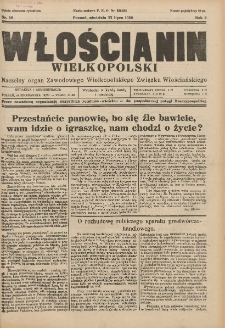Włościanin Wielkopolski: naczelny organ Zawodowego Wielkopolskiego Związku Włościańskiego 1930.07.27 R.2 Nr58