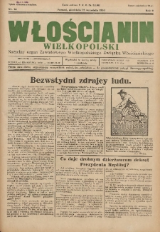 Włościanin Wielkopolski: naczelny organ Zawodowego Wielkopolskiego Związku Włościańskiego 1930.09.21 R.2 Nr74