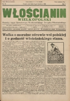 Włościanin Wielkopolski: naczelny organ Zawodowego Wielkopolskiego Związku Włościańskiego 1930.10.05 R.2 Nr78
