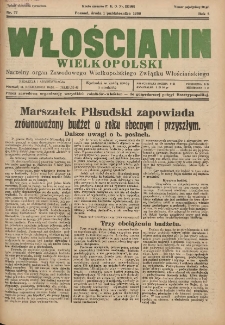 Włościanin Wielkopolski: naczelny organ Zawodowego Wielkopolskiego Związku Włościańskiego 1930.10.01 R.2 Nr77