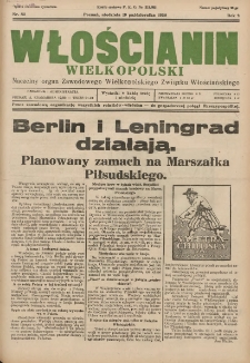 Włościanin Wielkopolski: naczelny organ Zawodowego Wielkopolskiego Związku Włościańskiego 1930.10.19 R.2 Nr82
