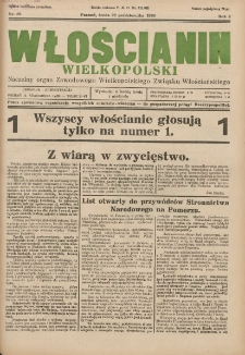 Włościanin Wielkopolski: naczelny organ Zawodowego Wielkopolskiego Związku Włościańskiego 1930.10.22 R.2 Nr83