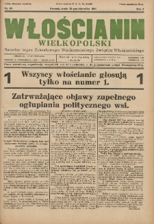 Włościanin Wielkopolski: naczelny organ Zawodowego Wielkopolskiego Związku Włościańskiego 1930.10.29 R.2 Nr85